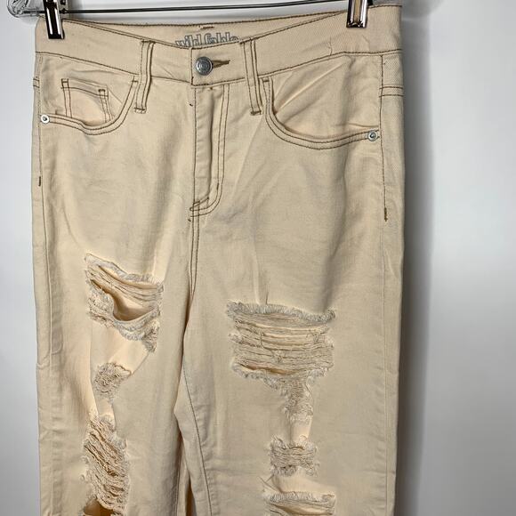 Wild Fable Cream Distressed High Rise Skater Jeans Sz 4 - Picture 8 of 11